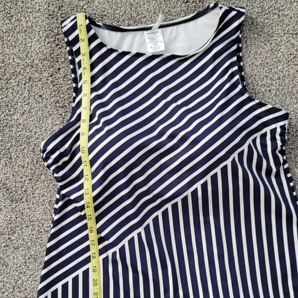 Lands End Navy & White Stripe Tankini 16 DDD - Picture 7 of 8